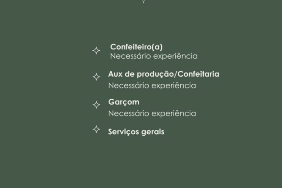 Vaga – La Parisienne Estamos contratando! Confeiteiro(a) Necessário